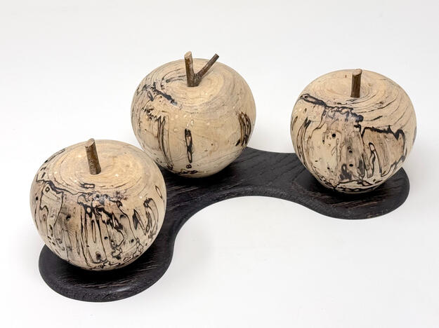 Spalted maple and ebonized oak